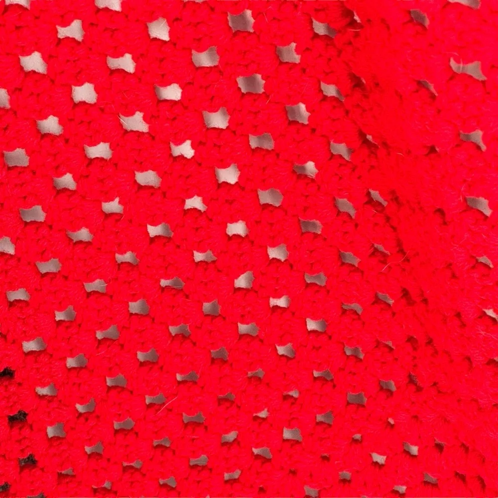 *Beautiful Hand Made Red and Blue Crocheted Blanket